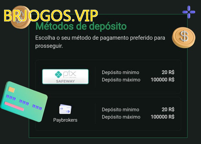 O cassino BRJOGOS.VIPbet oferece uma grande variedade de métodos de pagamento